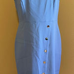 Kasper ❤️  blue pencil shift dress with button detail Photo 0