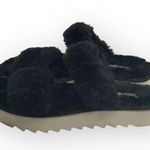 Koolaburra by Ugg 𖦹 Comfy Vegan Faux Fuzzy Fur Slide Sandal 𖦹 Black White 𖦹 6 Photo 7