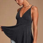 Free People  Never Let You Go Tank Top Shirt Black Small Photo 0