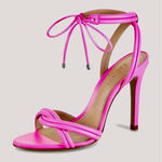 Schutz Yvi Heel Neon Pink NEW Sandal Size 8 Open Toe Party Barbie Designer Photo 0