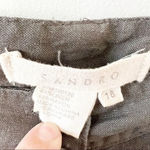 Sandro  Capris Olive Green‎ Linen Bermuda Shorts Size 16 Summer Photo 2