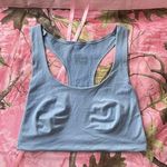 sky blue sports bra unlined racer back Photo 3