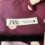 ZARA  Purple Polkadot Puff Sleeve Square Neck Taffeta Blouse Size Medium Photo 6