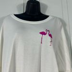 Crown & Ivy  White Flamingo Long Sleeve Sweatshirt Size Large NWT Photo 3