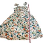 Peyton & Parker NWOT  Linen Dress Blue Orange Floral Midi New Ruffle Sleeveless Photo 4