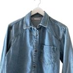 ZARA NWOT Denim Blue Long Sleeves Button Down Algodon SZ S # 1681 Photo 2