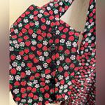 & Other Stories & Other Stories Paris Atelier Strawberry Daisy Print Wrap Dress Scalloped Small Photo 3