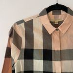 Burberry  Brit Pink Black Plaid Button Down Shirt Preppy Cotton Women's size XS Photo 2