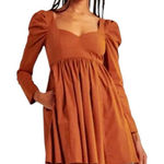 Abercrombie & Fitch  Autumn Terracotta Puff Sleeve Poplin Babydoll Dress Size S Photo 0