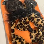 Cheetah Leopard Cat Ears Black Brown Tail Bow Halloween Costume Set Pack Photo 2