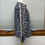 Free People  Blue Floral Print Long Sleeve Shirt Size XS Photo 3
