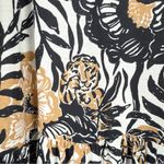 Lilly Pulitzer  Geanna Dress Sz L Floral Tiger Swing 3/4 Sleeve Tiered Jersey Photo 4