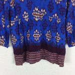 Anthropologie Maeve Woodland Walk Blue Boho Popover Button Top Size 8 Photo 9