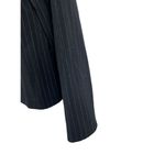 VTG 90s Y2K Black White Pin Striped 2 Button Long Sleeve V Photo 3