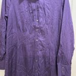 Soft Surroundings  Purple Pin-tuck Pleat Button Up Long Sleeve Top Size Medium Photo 1