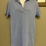 ZARA  Women’s Blue Short Sleeve Collared Polo V-Neck Cotton T-shirt Dress- Large Photo 0