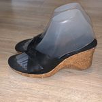 Nine & Co. black leather cork wedges Photo 1