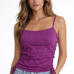 Goldie $100 New  Lewinter Pink Side Ruched Tank - Pima cotton - Small Photo 0