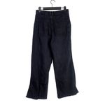 ZARA  Relaxed Fit Straight Leg High Rise Raw Hem Jeans Pockets M Black #3193 Photo 3