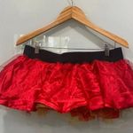 Red Yellow Sparkly Mini Rave EDC Ultra Skirt Handmade Layered Size M Photo 0