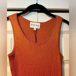 Olive & Oak Olive &‎ Oak Ribbed Rust Orange Maxi Dress with Side Buttons Sleeveless E58 Photo 2