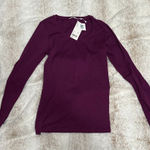 Uniqlo Crew Neck Long Sleeve T-Shirt Purple NWT Small Photo 0