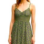 L.A. Hearts Floral Mini Summer Dress Medium Green with Purple Flowers Mini Photo 0
