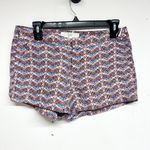 Joie  Women Orange & Blue Merci Printed Linen & Silk Blend Mini Shorts Size 4 Photo 1