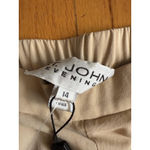 St. John Evening Pants Womens 14 Light Gold Silk Blend Wide Leg Palazzo Side Zip Photo 3