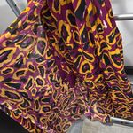 Nicole Miller Maxi Dress One-Shoulder Tie Waist Burgundy/Yellow/Black W 14 NWT Photo 7