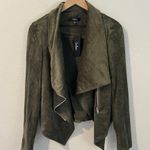 Lulus Wild at Heart Olive Green Vegan Suede Moto Jacket NWT Size S Photo 5