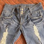 L.A. Idol Low Rise Distressed Flare Jeans Blue Size undefined Photo 2
