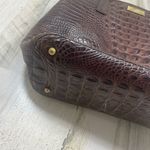 Brahmin Croc Embossed Leather Medium Convertible Tote Shoulder Bag Brown Photo 6