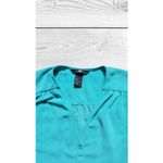 H&M Blouse Women 2 Blue Green Teal Bell 3/4 Sleeve Boho Hippy Top Shirt Photo 1