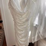 Privy White ruched with pearls dress  Photo 0