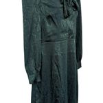 Betsey Johnson  Hunter Green Snake Print Long Sleeve Tie Front Shirt Dress Size 4 Photo 1