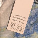 DKNY π Linen Pants Plus 1X Blue Black Print Cropped Wide Leg Pants NEW NWT Photo 3