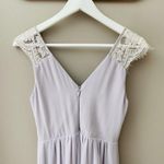 Lulus Whimsical Wonder Lace Maxi Dress Light Gray Sz Small Photo 6