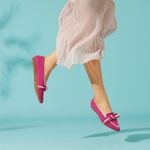 Vivaia Michelle 2.0 Pointed Toe Two Tone Bow Loafer Flats in Pitaya Beige Pink Size 6 Photo 2