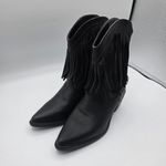 Women's Fringe Boots Western Cowgirl Cowboy Concert Rodeo Size 6 Black Man Made Photo 0