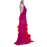 NERVI Maria Clara Feather Dress in Fuchsia 36 New Womens Long Maxi Heart Gown Pink Size undefined Photo 4