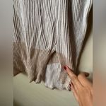 Cyrus  Womens Cardigan Thin Ivory Tan Stripes Long Sleeves Rayon Medium Photo 4