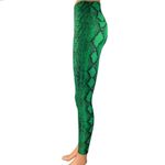 Beach Riot  Ayla Women's Green Snakeskin Animal Print High Waist Leggings Pants S Photo 1