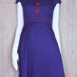 Ruby Rox  blue and red pin up style cap sleeve polka dot dress sailor style 3 sm Photo 1