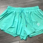 Luogongzi Women's 2 in 1 Flowy Running Shorts Gym Yoga Shorts Green Size XL Blue Photo 3