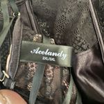 Acelandy Y2K Sheer Floral Lace Mesh Black Gothic Witchy Corset Size 2XL/3XL Photo 3