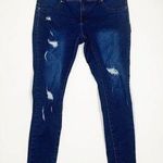 Chic Denim Womens Jeans Blue Size 14S Asha Corset Skinny Button Fly Distressed Photo 0
