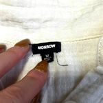 Revolve Monrow Relaxed Button up Blouse In Chalk Long Sleeve Size Medium White Photo 4