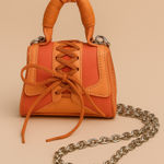 Steve Madden  Bdorra Mini Purse Top Handle Orange‎ and Coral Crossbody with Chain Photo 0