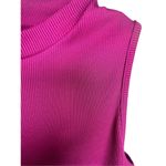 Droimp Magenta Ripped High Neck One Piece Bodysuit With Snap Bottom Pink Size M Photo 2